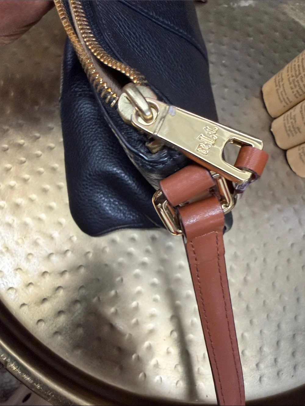 Ralph Lauren Leather Crossbody Bag in Black